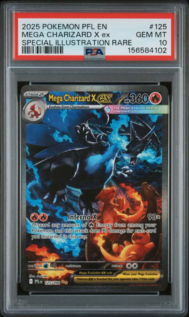 2025 Pokemon PFL EN Special Illustration Rare #125 Mega Charizard X ex PSA 10