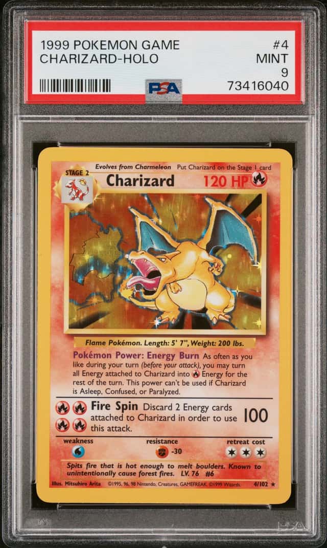 Charizard PSA 9 1999 Pokemon Unlimited #4/102 Rare Holo 6040