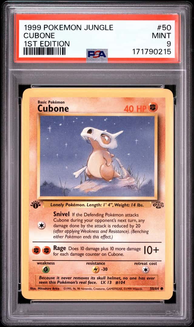 1999 Pokemon Jungle 1st Edition #50/64 Cubone PSA 9 MINT