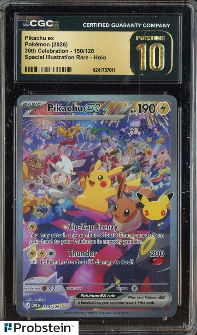 2026 Pokemon 30th Celebration #150 Pikachu ex SIR Holo CGC 10 PRISTINE