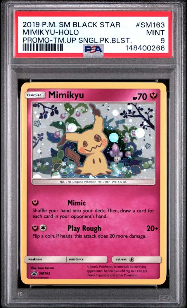 MIMIKYU 2019 POKEMON TEAM UP SINGLE PACK BLISTER #SM163 BSP PSA 9 Q3963-6