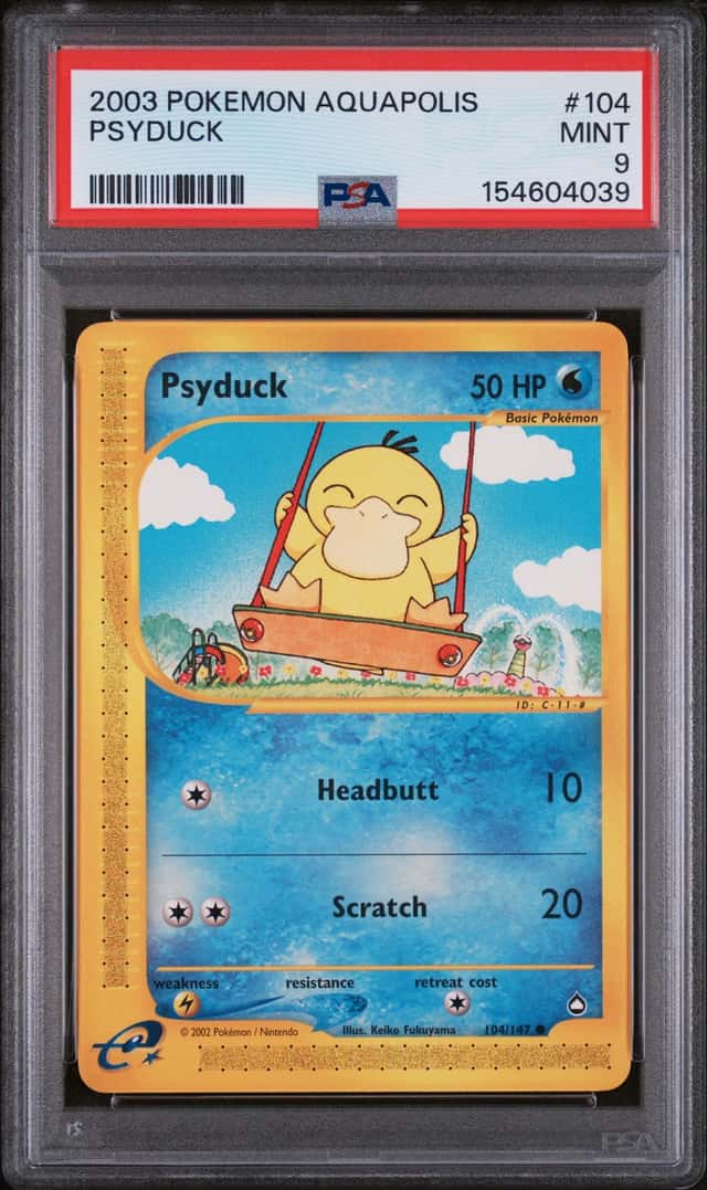 PSYDUCK 2003 POKEMON AQUAPOLIS 104/147 COMMON B PSA 9 Q7872