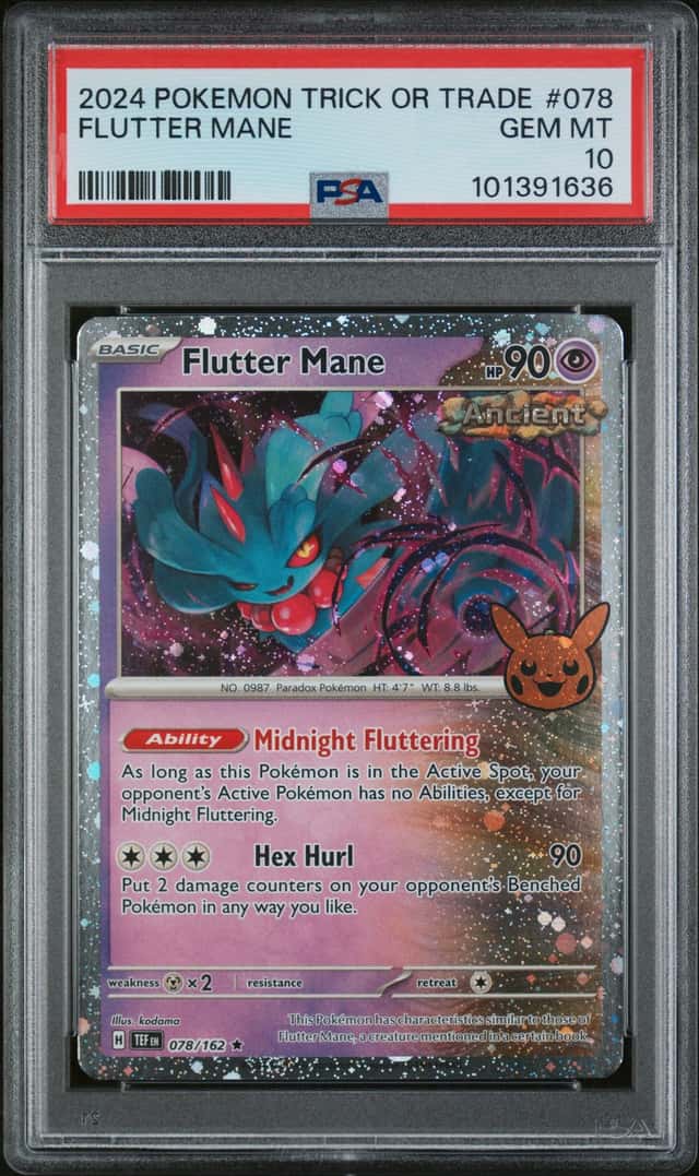 Flutter Mane 078/162 Cosmos Holo 2024 Trick or Trade PSA 10 Graded Pokemon