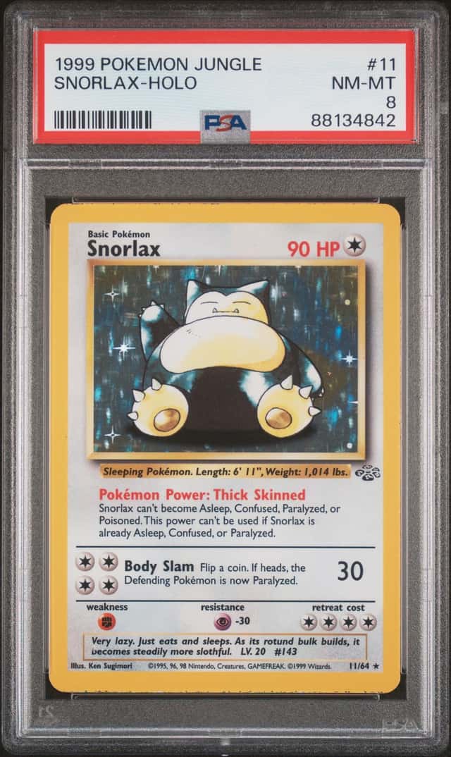 1999 Pokemon Base Set Jungle Snorlax Holo 11/64 PSA 8