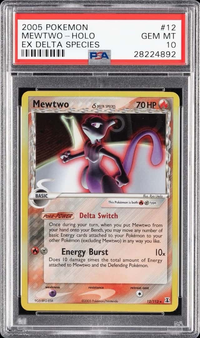 2005 Pokemon EX Delta Species Mewtwo Holo #12 PSA 10