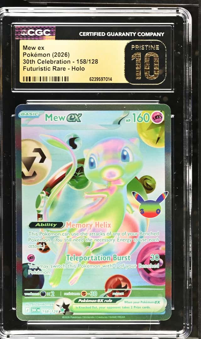2026 Pokemon 30th Celebration Mew ex Futuristic Rare #158/128 CGC 10 Pristine