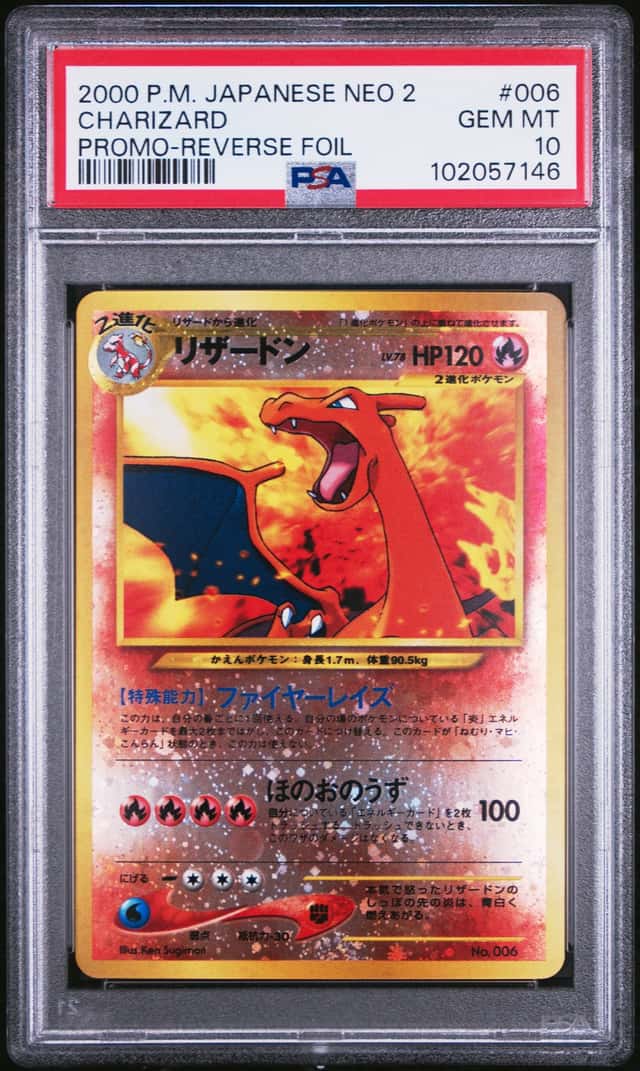 2000 Pokemon Japanese Neo 2 Charizard Promo Reverse Foil #006 PSA 10 GEM MINT