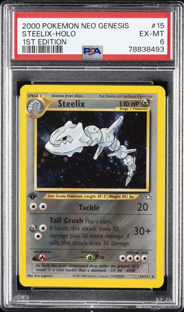 2000 POKEMON NEO GENESIS 1ST EDITION #15 STEELIX-HOLO PSA 6