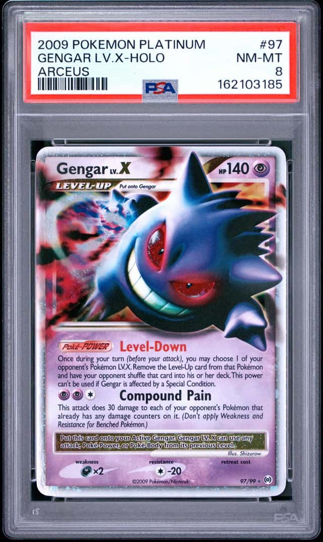 2009 Pokemon Platinum Arceus Gengar LV.X #97/99 PSA 8