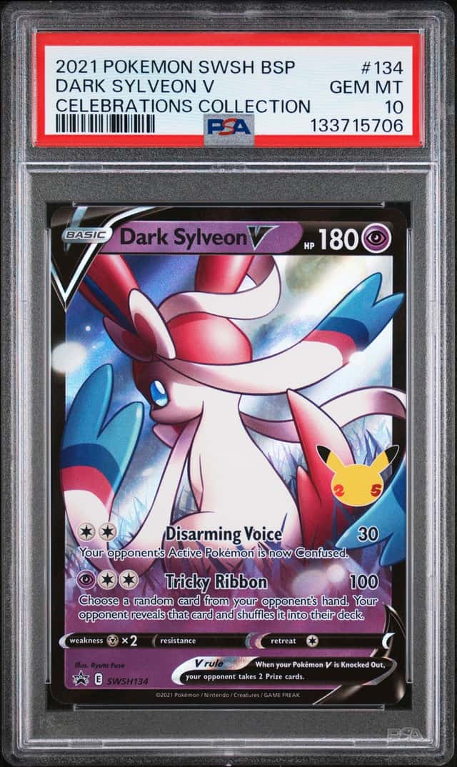 Pokemon Dark Sylveon V Swsh Black Star Promo 134 Celebrations Coll. PSA 10