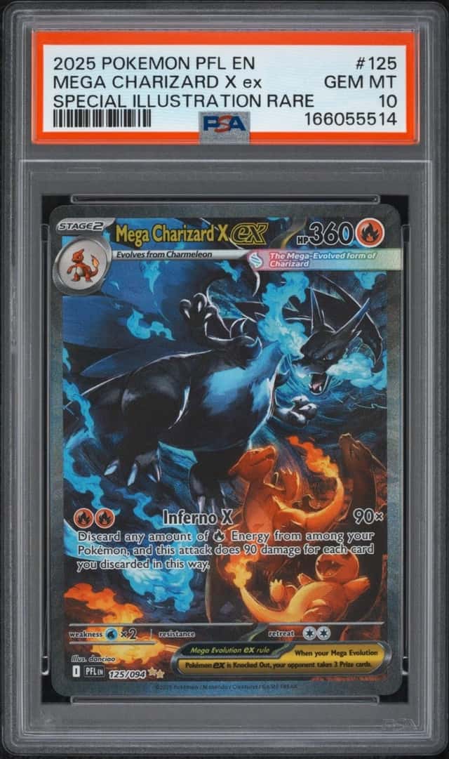 2025 POKEMON PHANTASMAL FLAMES SPECIAL ILLUSTRATION MEGA CHARIZARD X EX PSA 10