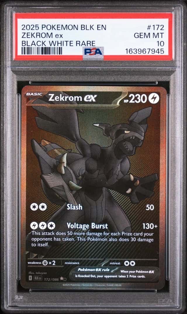 Pokemon Zekrom EX Black Bolt 172/086 Black White Rare PSA 10 Gem Mint