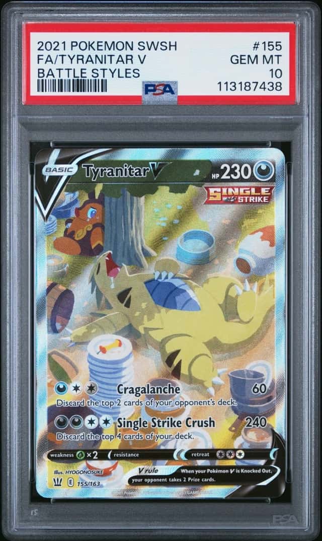 Tyranitar V 155/163 Battle Styles Pokemon PSA 10 *438