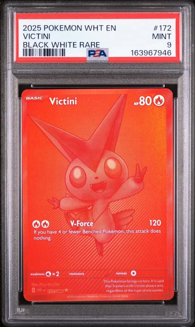 Pokemon Victini Wht En White Flare 172/086 Black White Rare PSA 9 Mint