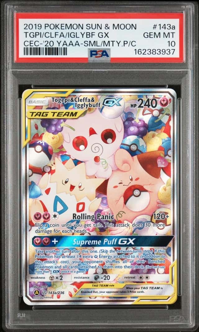 Pokemon Togepi & Cleffa & Igglybuff Gx 143A Alt Art Small But Mighty PSA 10