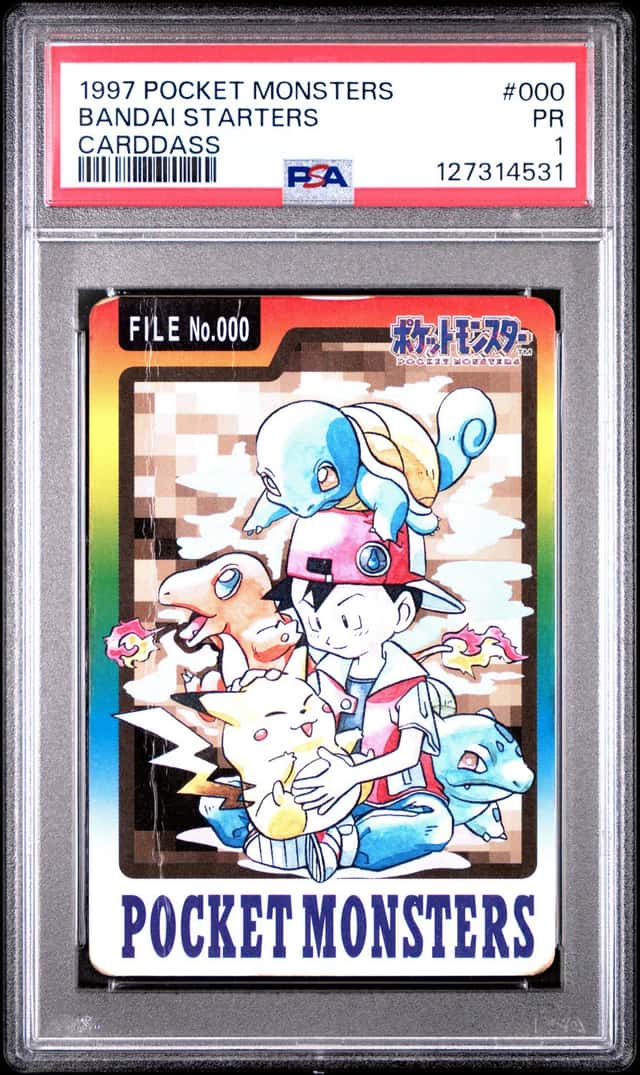 Pokemon Starters Pocket Monsters Bandai Carddass 000 PSA 1