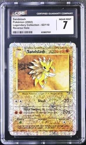 2002 POKEMON LEGENDARY COLLECTION REVERSE HOLO #62 SANDSLASH CGC 7