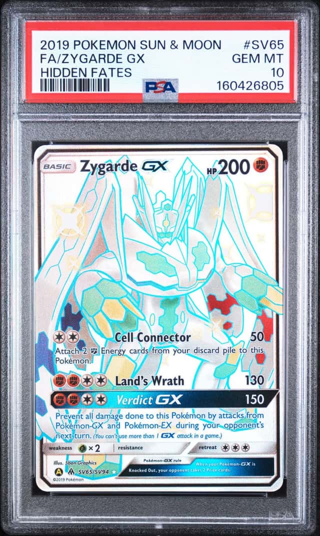 Pokemon Zygarde GX SV65/SV94 Hidden Fates Shiny Vault Full Art PSA 10