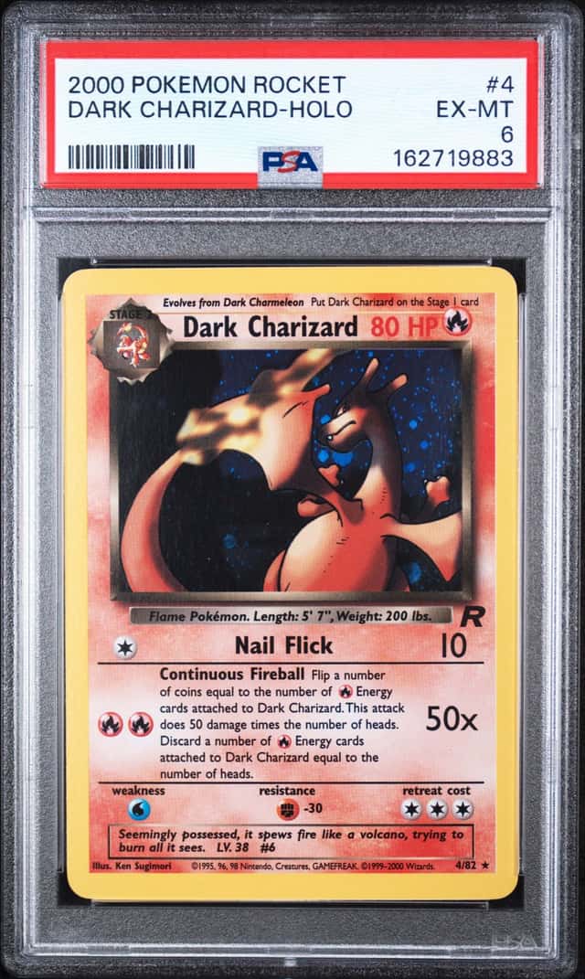Dark Charizard 4/82 Pokemon Team Rocket Unlimited Vintage Holo Rare - PSA 6 🔥