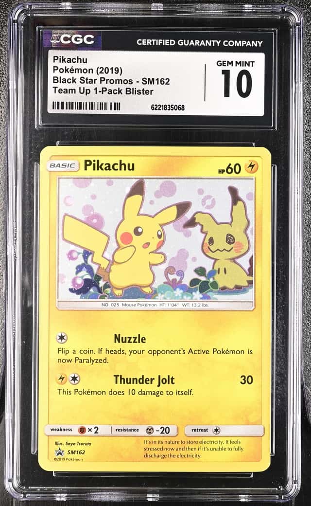 2019 Pokemon Sun & Moon Promo Team Up Single Pack Blister Holo Pikachu #SM162 CGC 10 GEM MINT