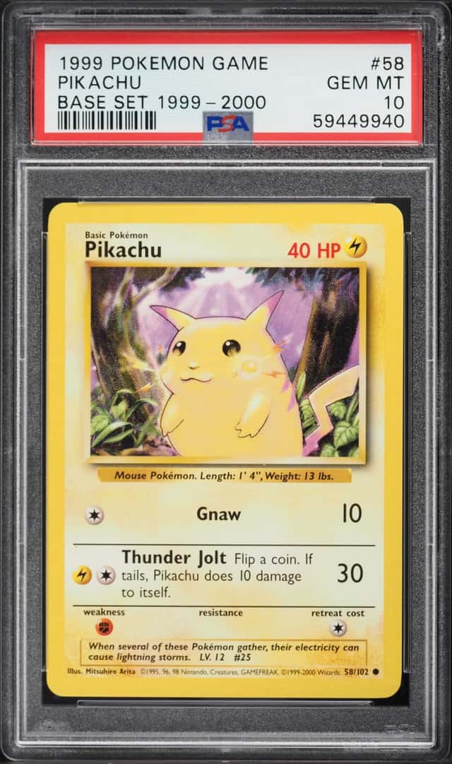 1999 Pokemon Base Set '99-'00 Pikachu #58 PSA 10 GEM MINT