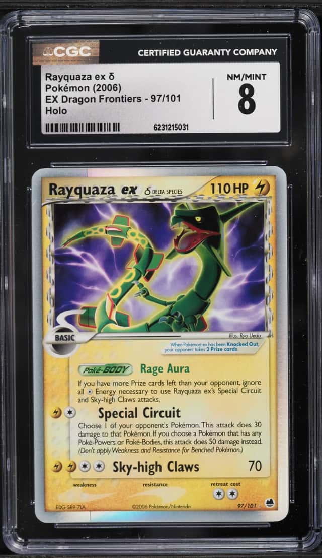 2006 Pokemon EX Dragon Frontiers Holo Rayquaza Ex #97 CGC 8 NM-MT