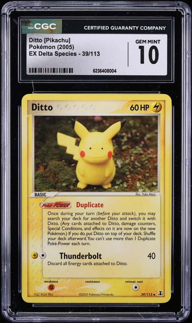 2005 Pokemon EX Delta Species Ditto Pikachu #39 CGC 10 GEM MINT