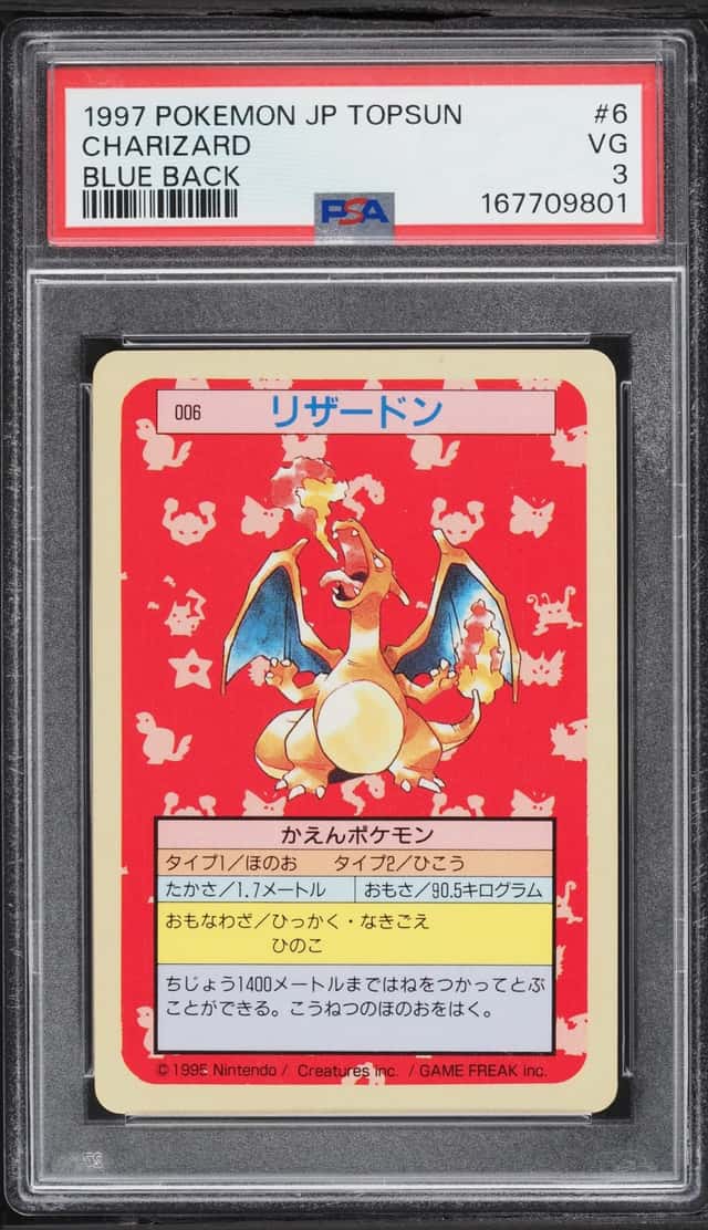 1997 Pokemon Japanese Topsun Blue Back Charizard #6 PSA 3 VG