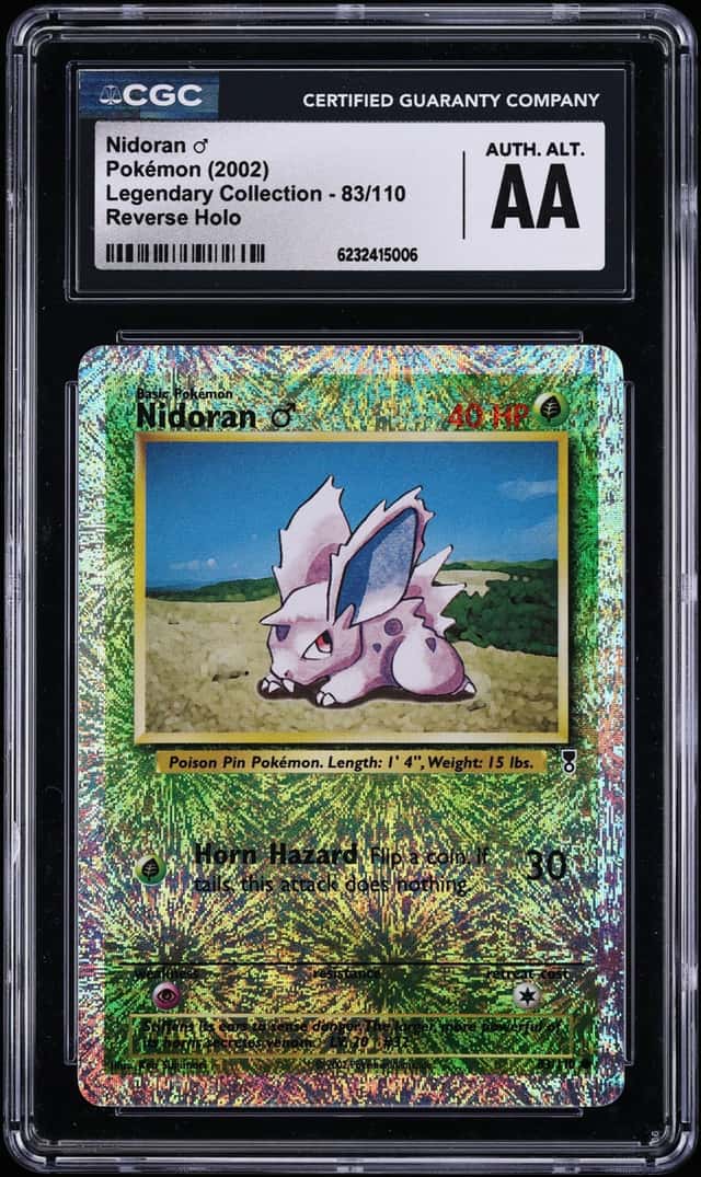 2002 Pokemon Legendary Collection Reverse Holo Nidoran #83 CGC ALTERED AUTH