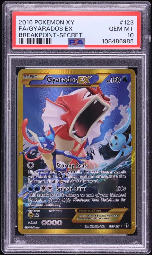 2016 Pokemon XY Breakpoint SEC Gyarados EX #123 PSA 10 GEM MINT