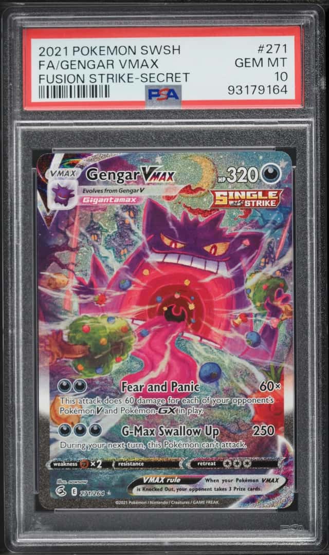 2021 Pokemon Sword & Shield Fusion Strike SEC Gengar VMAX #271 PSA 10 GEM MINT