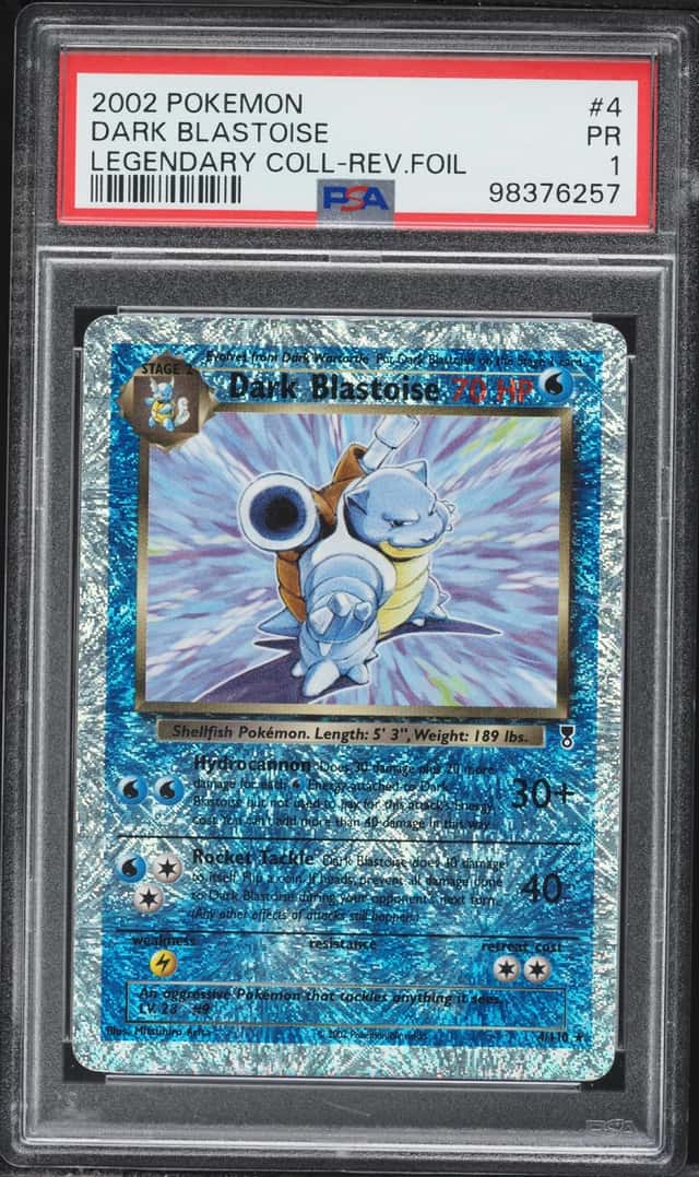 2002 Pokemon Legendary Collection Reverse Holo Dark Blastoise #4 PSA 1 PR
