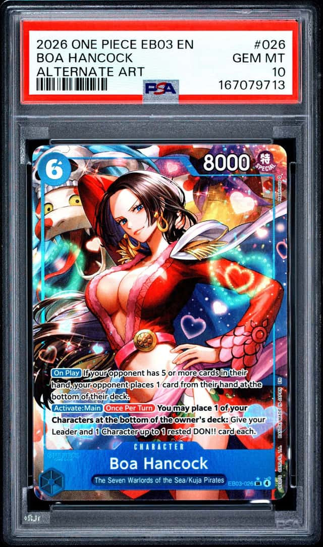 One Piece Boa Hancock Eb03-Heroines Edition 026 Alternate Art PSA 10 Gem Mint