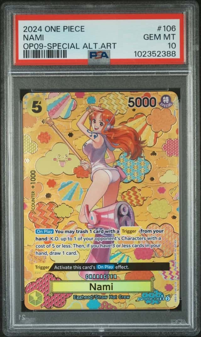 One Piece Nami Op09 Emperors In The New World 106 Special Alternate Art PSA 10