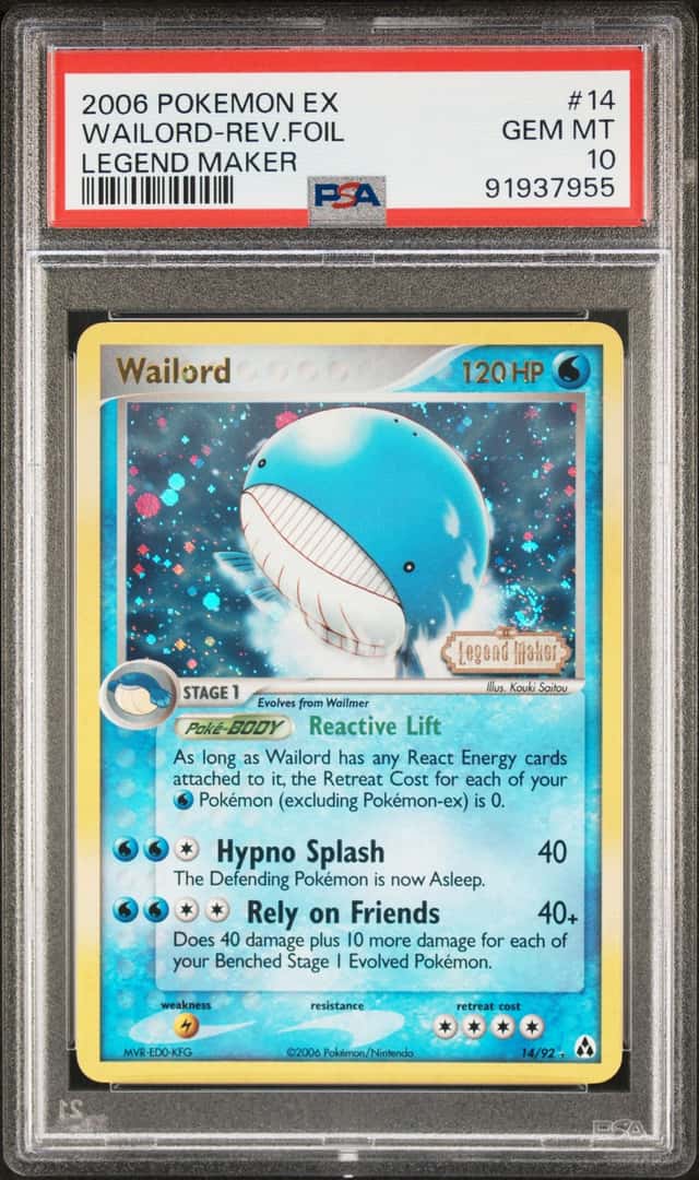 2006 Pokemon Ex Legend Maker Reverse Holo Wailord #14