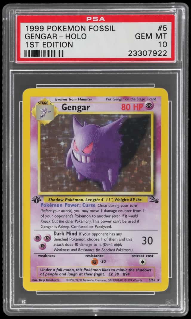 1999 Pokemon Fossil 1st Edition Holo Gengar #5