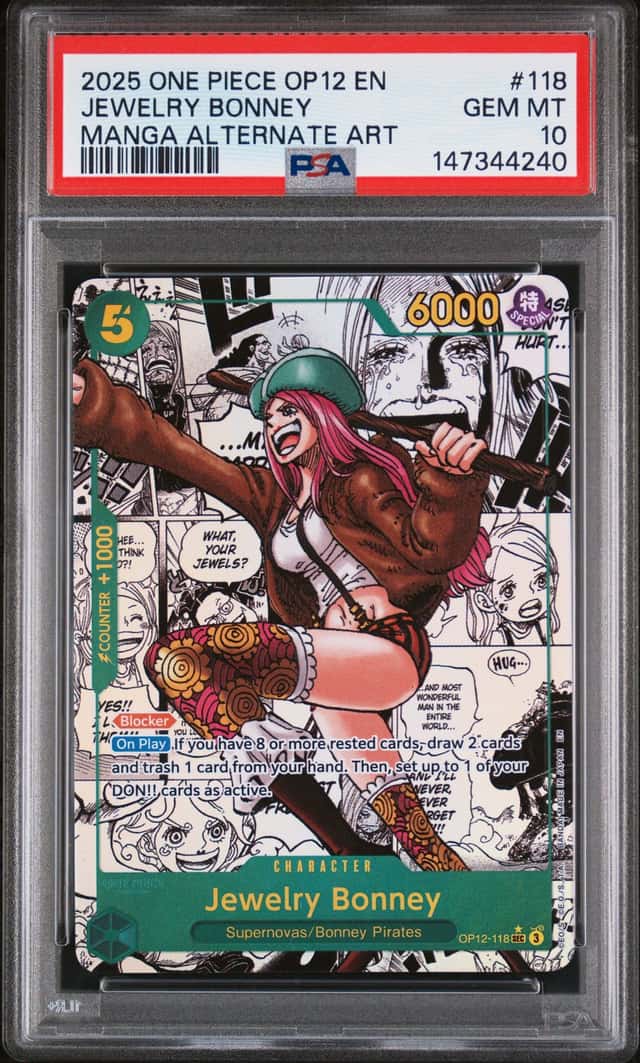 JEWELRY BONNEY PSA 10 2025 ONE PIECE LEGACY OF THE MASTER #OP12-118 MANGA ART SP