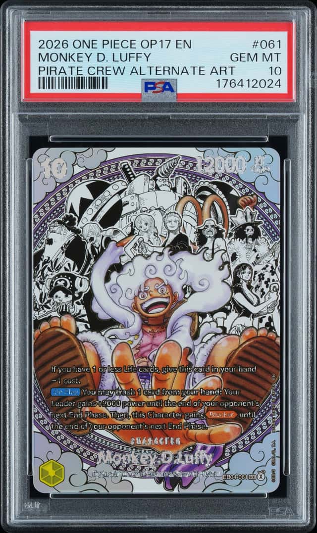 Pirate Crew Luffy ONE PIECE OP17 ALT ART MONKEY D LUFFY PSA 10 ENG