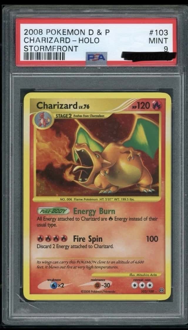 POKEMON CHARIZARD #103/100 Secret Rare STORMFRONT 2008 PSA 9 DIAMOND AND PEARL
