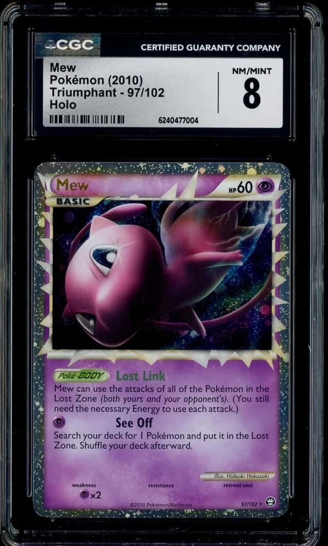 2010 Pokemon Triumphant HG & SS #97/102 Mew Holo CGC 8 NM-MT