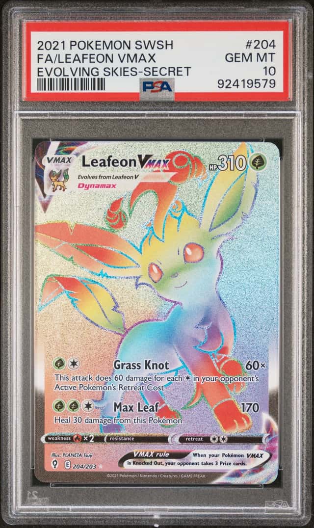 2021 Pokemon Sword and Shield Evolving Skies Leafeon Vmax #204