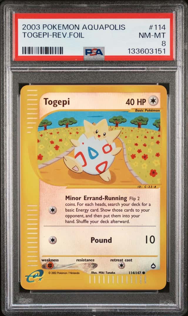 2003 Pokemon Aquapolis Reverse Holo Togepi #114