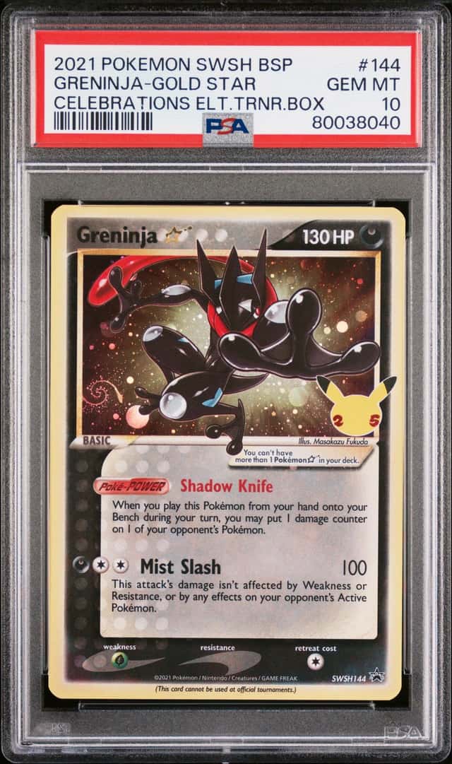 2021 Pokemon Sword and Shield Black Star Celebrations Elite Trainer Box Greninja Gold Star #SWSH144
