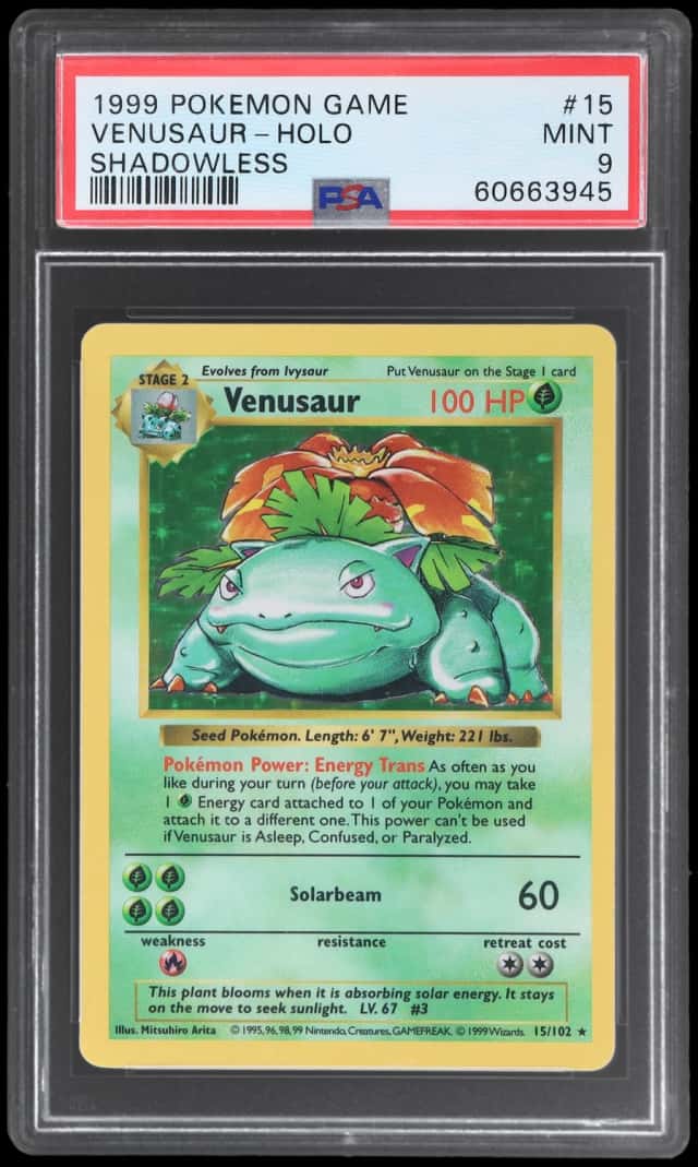 1999 Pokemon Base Set Shadowless Holo Venusaur #15