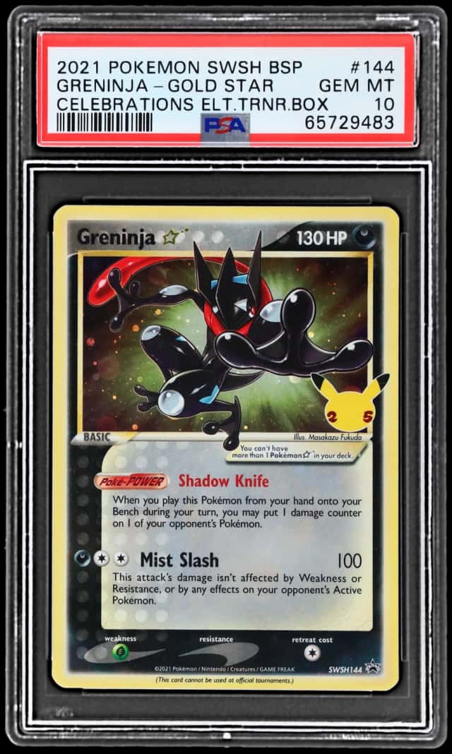 2021 Pokemon Sword and Shield Black Star Celebrations Elite Trainer Box Greninja Gold Star #SWSH144