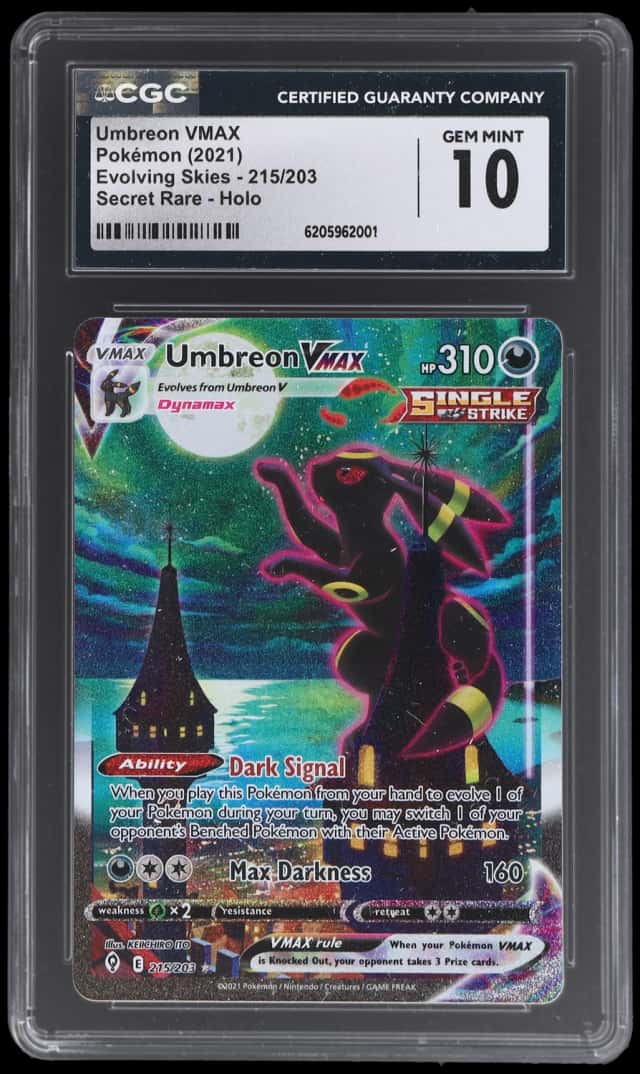 2021 Pokemon Sword and Shield Evolving Skies Secret Rare Umbreon Vmax #215