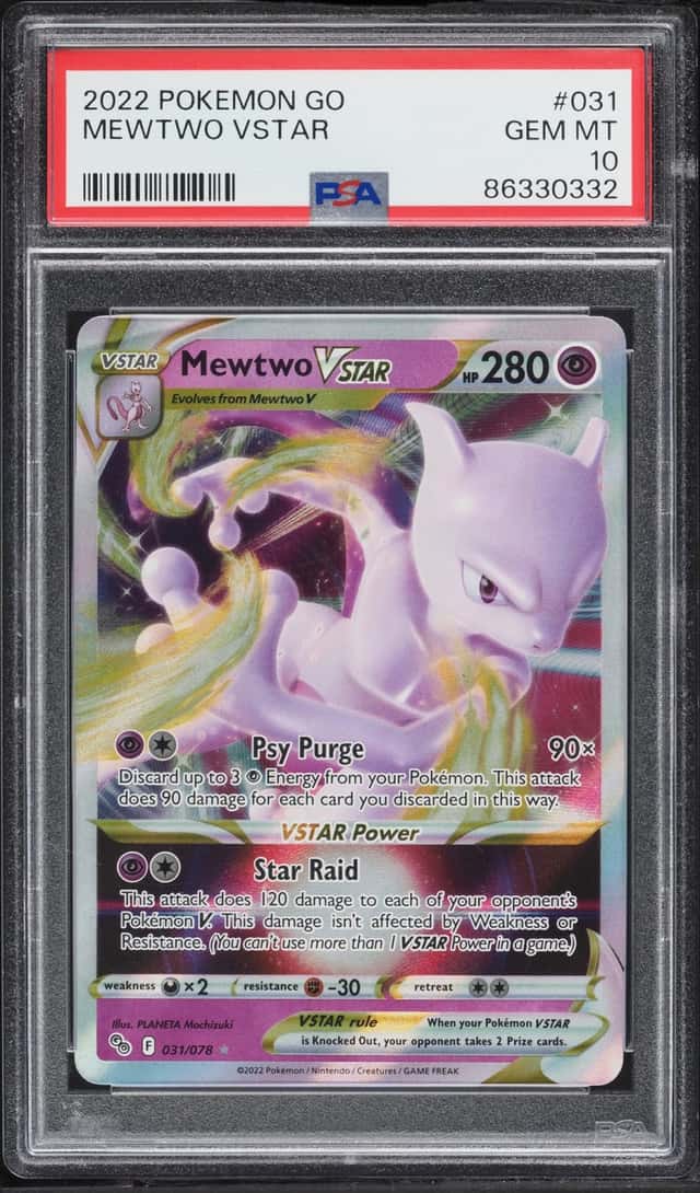 2022 Pokemon Sword & Shield GO Holo Mewtwo VSTAR #31 PSA 10 GEM MINT