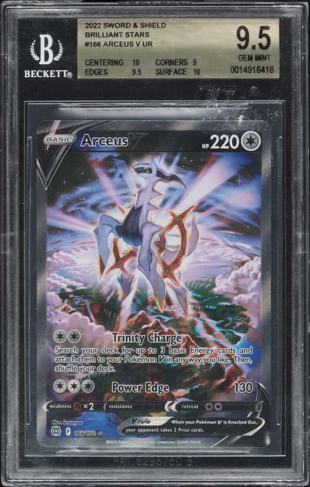 2022 Pokemon Sword & Shield Brilliant Stars Full Art Arceus V #166 BGS 9.5 GEM MINT
