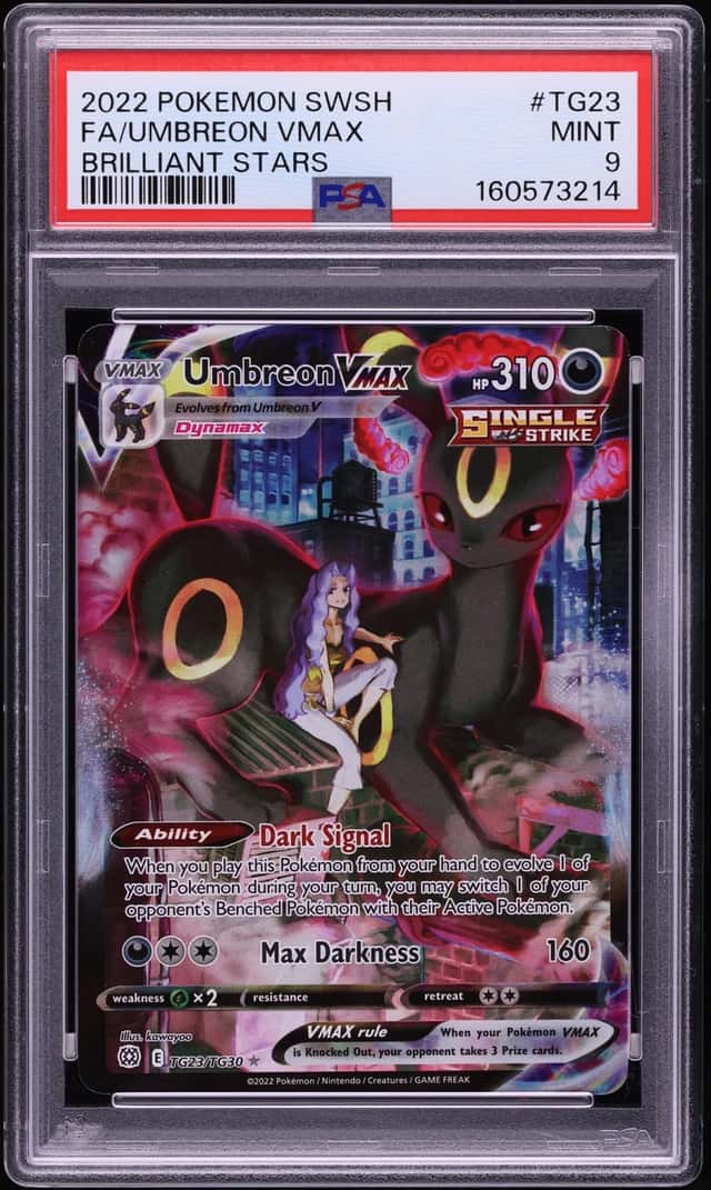 2022 Pokemon Sword & Shield Brilliant Stars CHR Umbreon VMAX #TG23 PSA 9 MINT