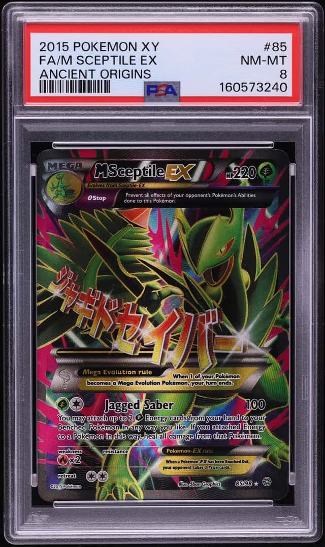 2015 Pokemon XY Ancient Origins Alt Art M Sceptile EX #85 PSA 8 NM-MT